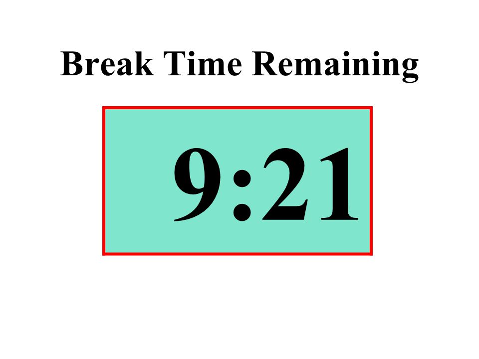 Break Time Remaining 10:00.